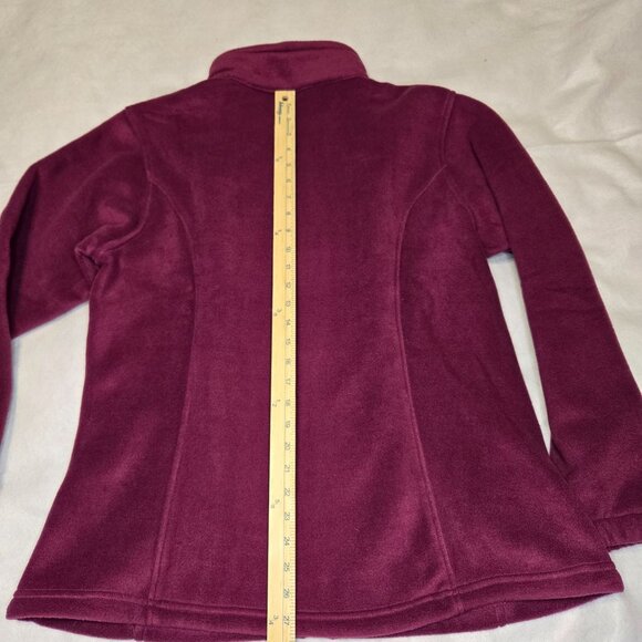 Columbia Womens Full-Zip Fleece Jacket 1X Berry Color Warm Outerwear Polyester - Picture 7 of 8